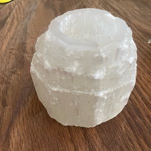 Charged selenite Crystal tower tea light candle holder